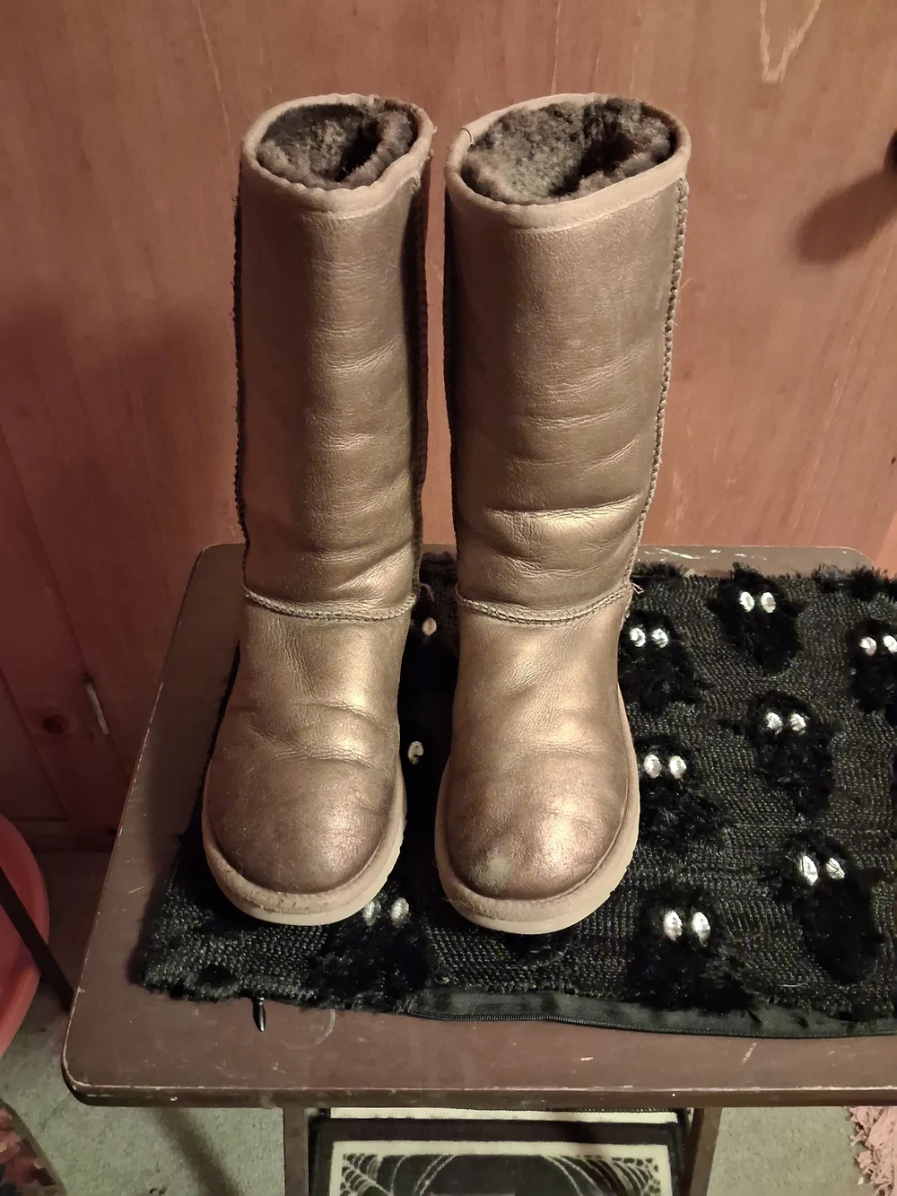 UGG Metallic Bronze Tall Shearling-Lined Winter Boots
